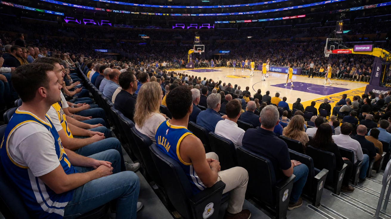 NBA常规赛洛杉矶湖人vs金州勇士比赛现场